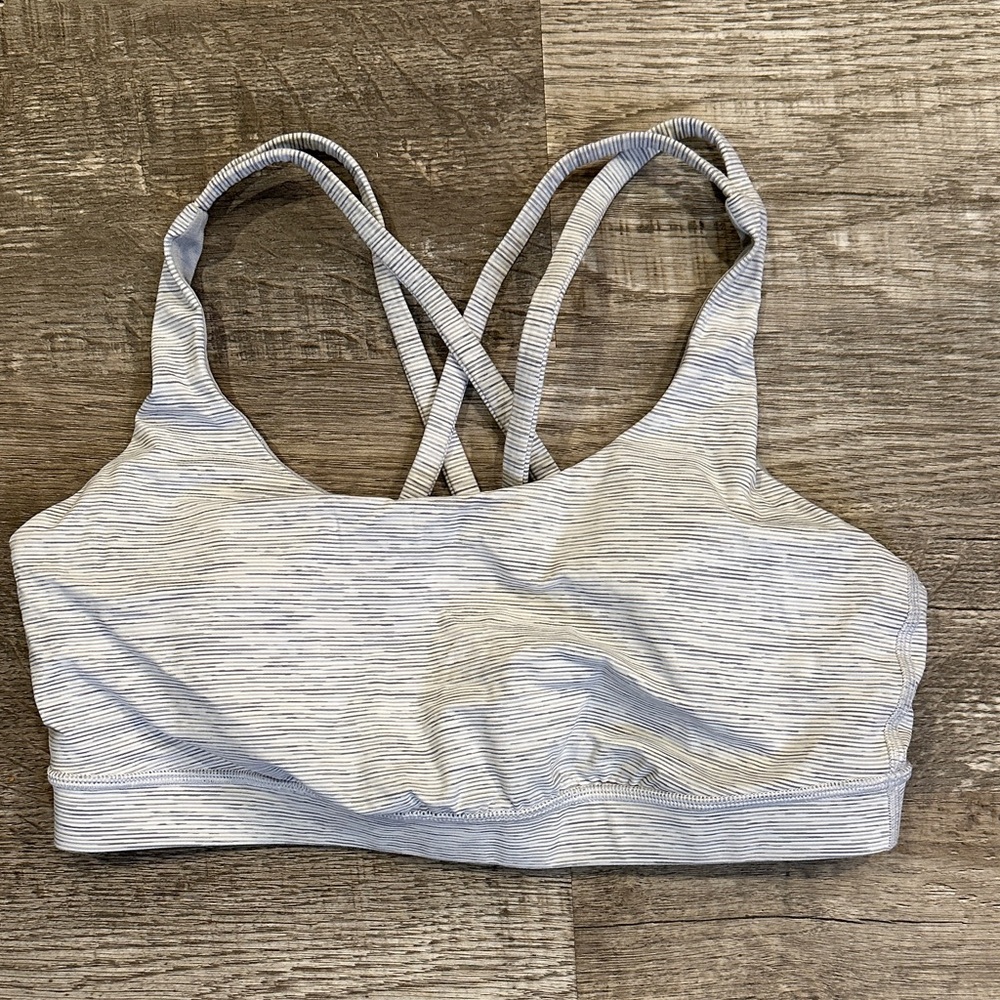 Lululemon Athletica Strappy Sports Bra - Light Gray‎ Size 10